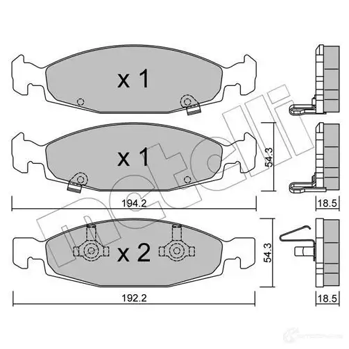Тормозные колодки дисковые, комплект METELLI 23632 23 631 22-0525-0 1212486 изображение 0