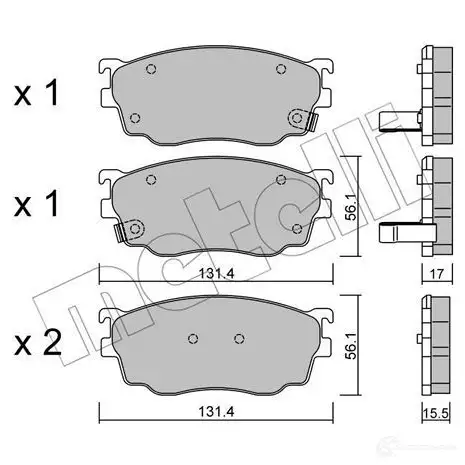 Тормозные колодки дисковые, комплект METELLI 2377 7 1212213 22-0301-0 23778