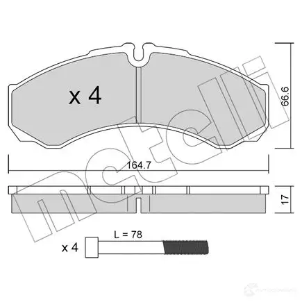 Тормозные колодки дисковые, комплект METELLI 291 21 1212075 22-0212-3 2ZWR9