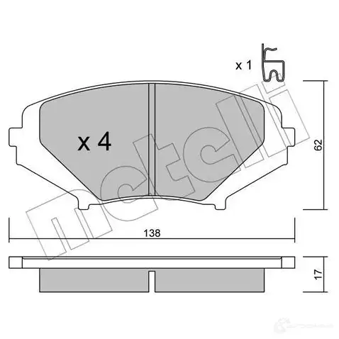 Тормозные колодки дисковые, комплект METELLI 6DIR3 22-0732-0 2 4042 1212787 изображение 0