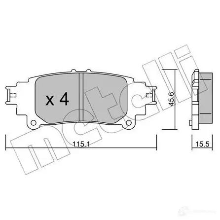 Тормозные колодки дисковые, комплект METELLI 22-0977-0 8N5AGK 2 5525 1213078 изображение 0