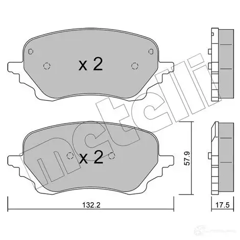 Тормозные колодки дисковые, комплект METELLI 22-1247-0 DH6 AU 1438462661 изображение 0