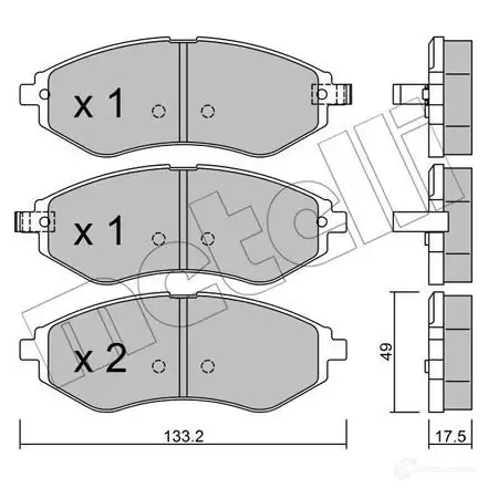 Тормозные колодки дисковые, комплект METELLI 1212468 25295 2397 4 22-0508-1