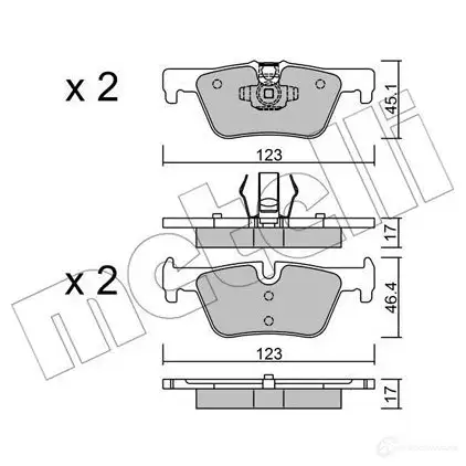 Тормозные колодки дисковые, комплект METELLI 1213061 25308 22-0962-0 2530 7