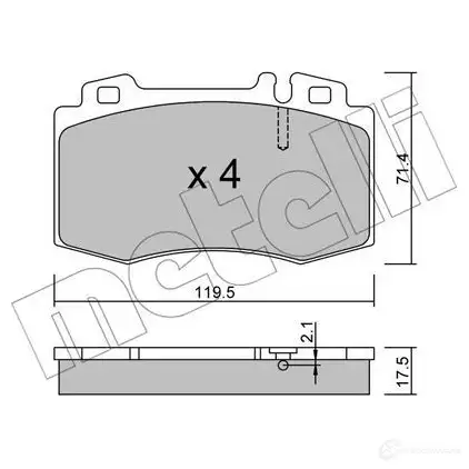 Тормозные колодки дисковые, комплект METELLI 1212557 5UNR4K 23 271 22-0563-0