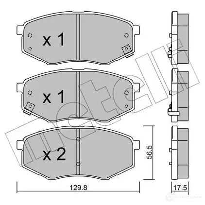 Тормозные колодки дисковые, комплект METELLI 25188 22-0942-0 1213033 2 5187