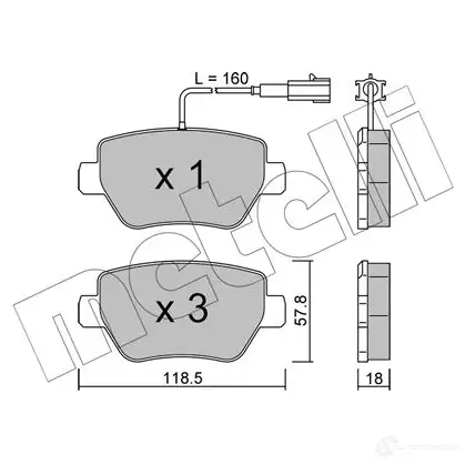Тормозные колодки дисковые, комплект METELLI 22-1204-0 1437947409 VATW C