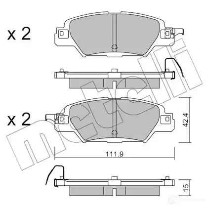 Тормозные колодки дисковые, комплект METELLI 22-1158-0 LH98 S 1437952847