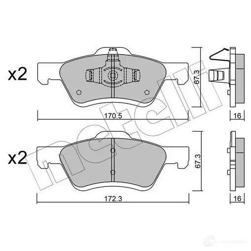 Тормозные колодки дисковые, комплект METELLI 1212991 22-0906-0 2 4438 24439