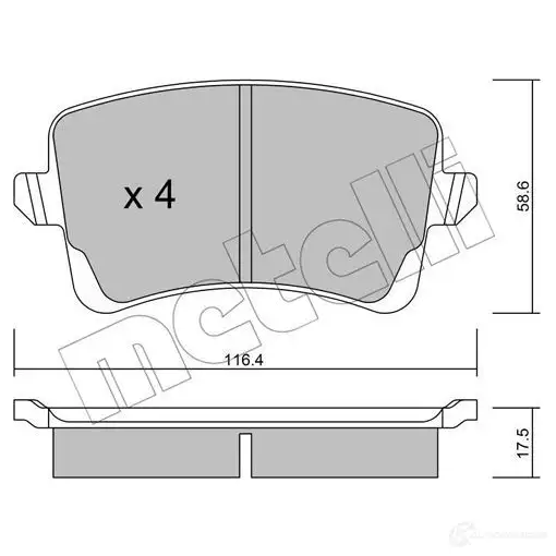 Тормозные колодки дисковые, комплект METELLI Y04HE 22-0776-0 2460 6 1212844