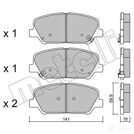 Тормозные колодки дисковые, комплект METELLI 24916 249 15 22-0997-0 1213098