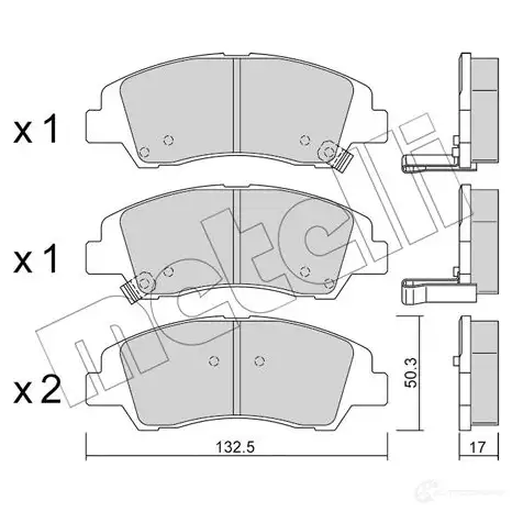 Тормозные колодки дисковые, комплект METELLI 2 5976 1424834714 22-1091-0 25977 изображение 0