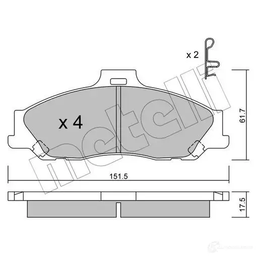 Тормозные колодки дисковые, комплект METELLI M6L8LO0 22-0479-0 1212435 2354 0