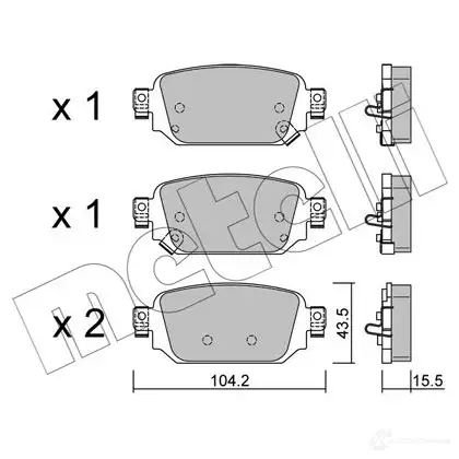 Тормозные колодки дисковые, комплект METELLI EKZ E6 22-1238-0 1437952310