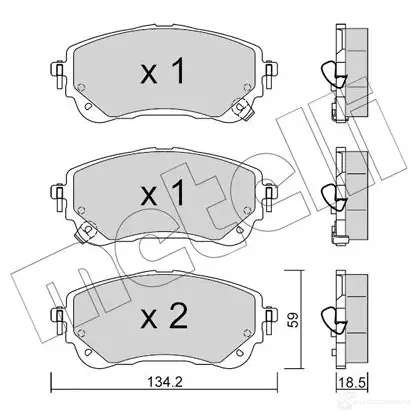 Тормозные колодки дисковые, комплект METELLI 1437946937 9NTS Q85 22-1234-0