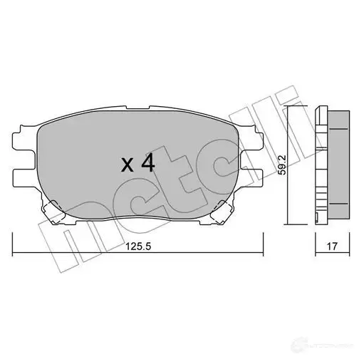 Тормозные колодки дисковые, комплект METELLI 22-0615-0 2375 9 1212635 JXFWR