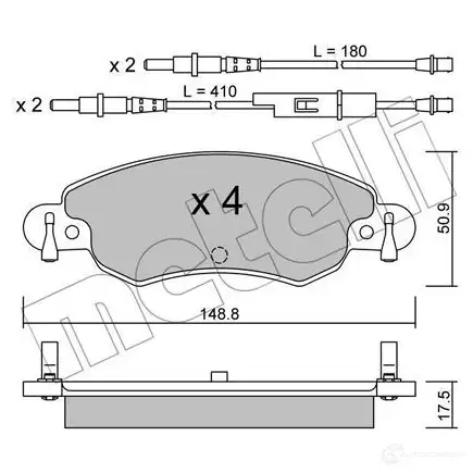 Тормозные колодки дисковые, комплект METELLI 2327 6 22-0330-0 2RS944 1212263