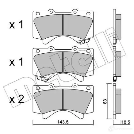 Тормозные колодки дисковые, комплект METELLI 24394 1212898 243 86 22-0821-0 изображение 0