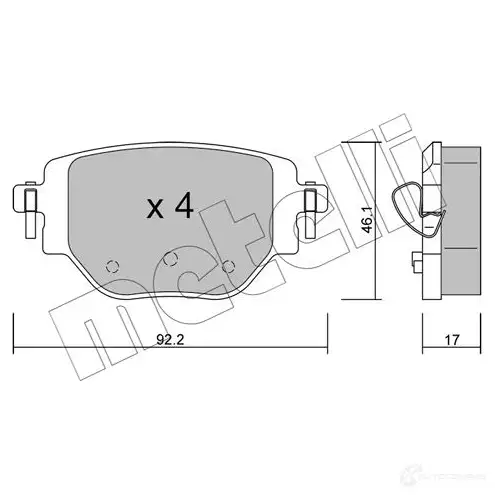 Тормозные колодки дисковые, комплект METELLI 3INS D 22-1246-0 1437952313 изображение 0