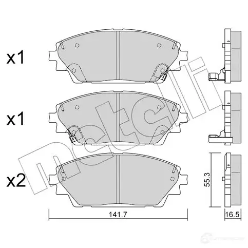Тормозные колодки дисковые, комплект METELLI 258 75 25876 1213093 22-0992-0