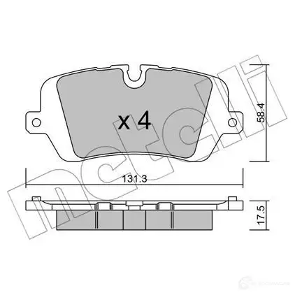 Тормозные колодки дисковые, комплект METELLI 22-1025-0 1213129 YZB2JP0 25 720