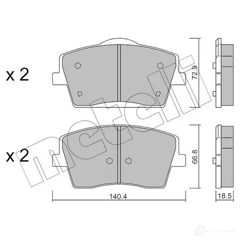 Тормозные колодки дисковые, комплект METELLI 1437953217 05N 045 22-1186-0