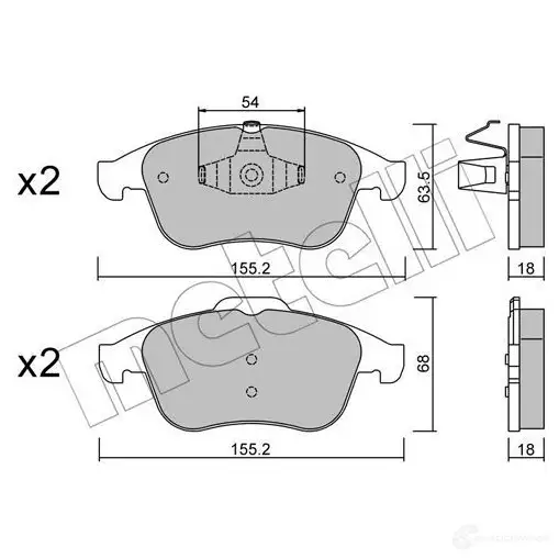 Тормозные колодки дисковые, комплект METELLI 1212877 24826 2 4710 22-0803-2