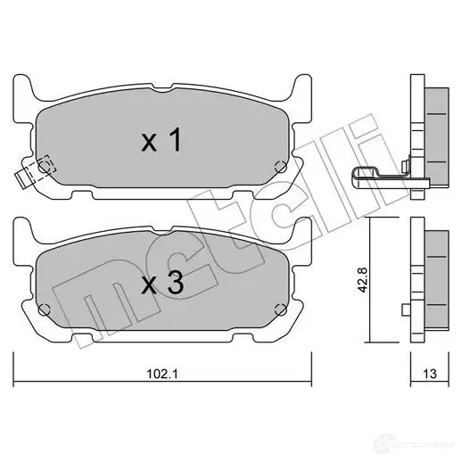 Тормозные колодки дисковые, комплект METELLI 24030 22-0734-0 24 029 1212789 изображение 0