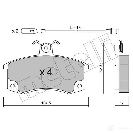 Тормозные колодки дисковые, комплект METELLI 22-0062-1 236 71 1211827 X04LSYG