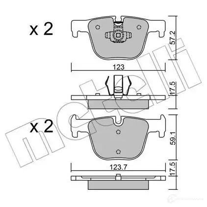 Тормозные колодки дисковые, комплект METELLI 2 5026 25027 22-0963-0 1213062 изображение 0