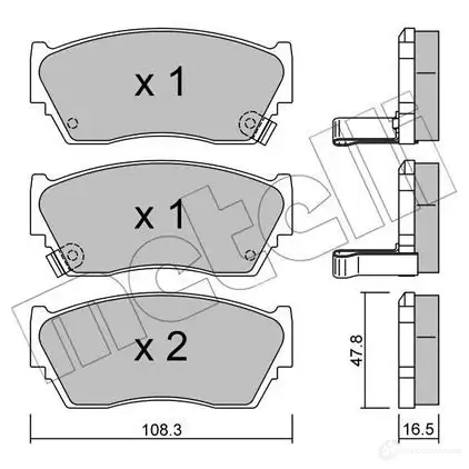 Тормозные колодки дисковые, комплект METELLI 2 1657 1212127 21658 22-0246-1 изображение 0