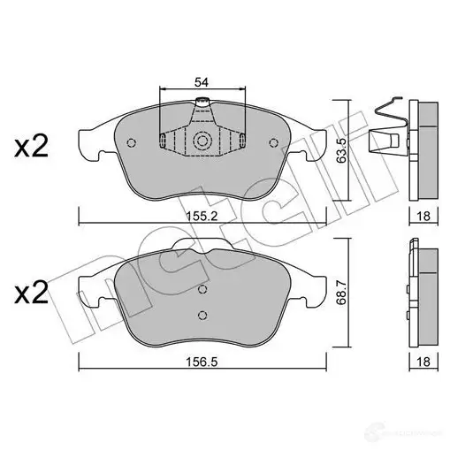 Тормозные колодки дисковые, комплект METELLI 2470 9 1212875 22-0803-0 24710