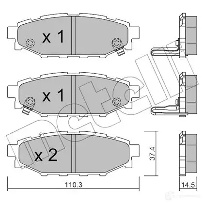 Тормозные колодки дисковые, комплект METELLI NGP U6 1437947526 22-0764-1