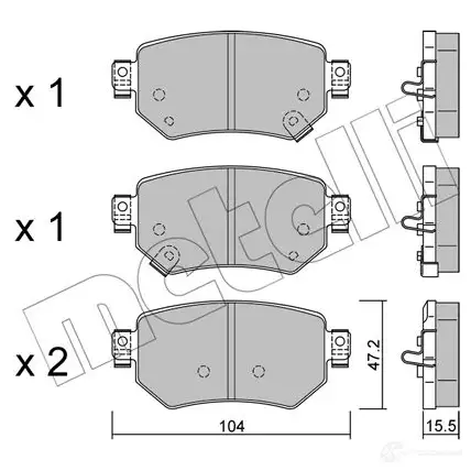 Тормозные колодки дисковые, комплект METELLI 22-1159-0 1437947556 ST A0CU изображение 0