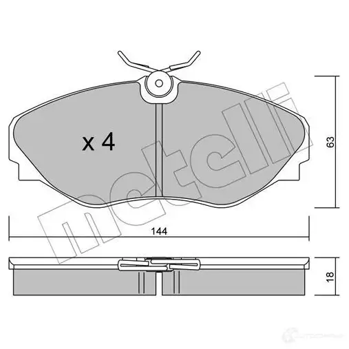 Тормозные колодки дисковые, комплект METELLI 22-0338-0 L62KE 1212278 2 4971