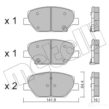 Тормозные колодки дисковые, комплект METELLI G YPE98I 22-1178-0 1437952944 изображение 0