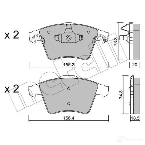 Тормозные колодки дисковые, комплект METELLI 22-0552-3 1212534 23746 2346 7 изображение 0