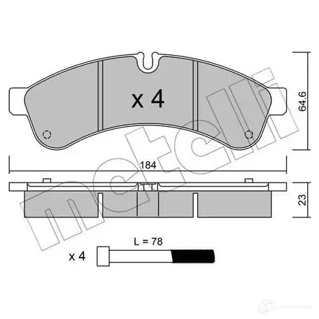 Тормозные колодки дисковые, комплект METELLI 29 231 8XZOH 22-0851-0 1212932 изображение 0