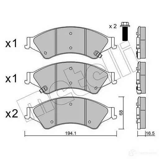 Тормозные колодки дисковые, комплект METELLI 22-0971-0 2563 2 25633 1213071