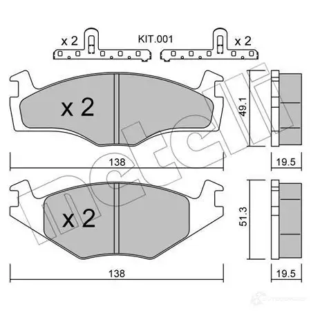 Тормозные колодки дисковые, комплект METELLI 1211784 208 87 22-0045-1K 20888 изображение 0