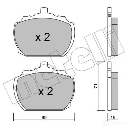 Тормозные колодки дисковые, комплект METELLI 2 0364 20365 22-0678-0 1212721 изображение 0
