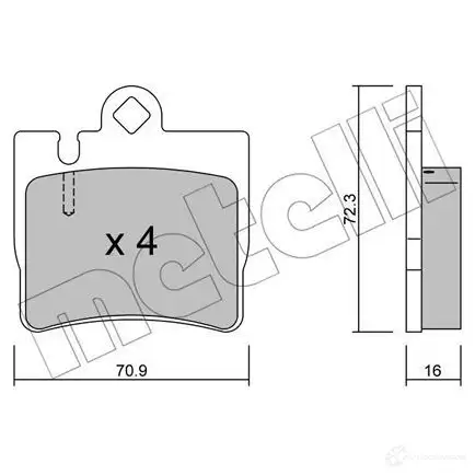 Тормозные колодки дисковые, комплект METELLI ZMZ29II 1212614 22-0597-0 23 078