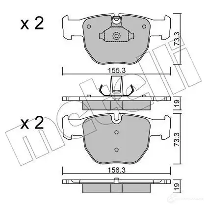 Тормозные колодки дисковые, комплект METELLI 1212615 2339 7 23399 22-0598-0 изображение 0