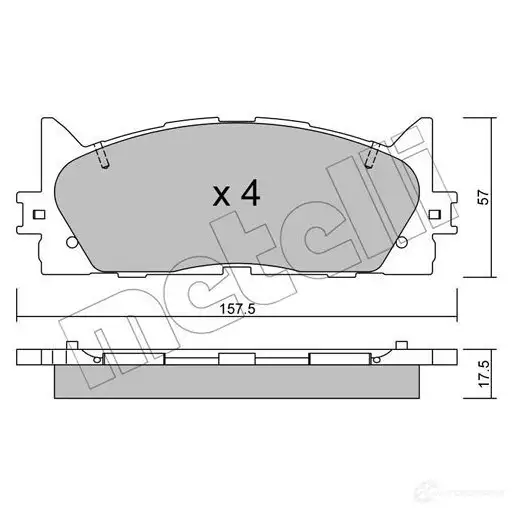 Тормозные колодки дисковые, комплект METELLI 22-0882-0 1212965 UND0G5O 2435 0