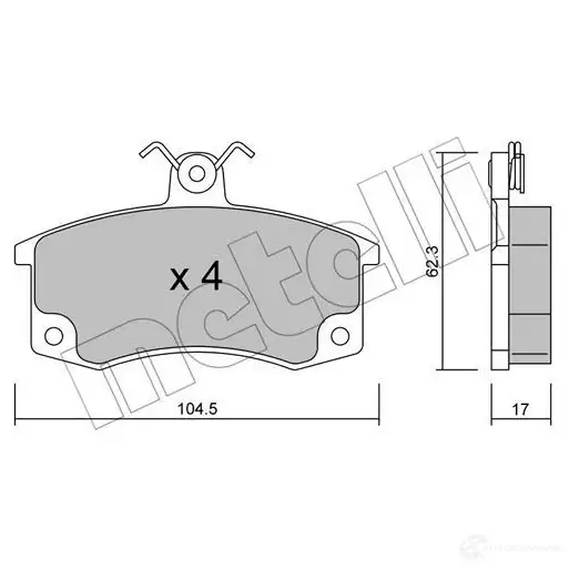 Тормозные колодки дисковые, комплект METELLI 211 70 22-0062-0 1211826 4VM7OI