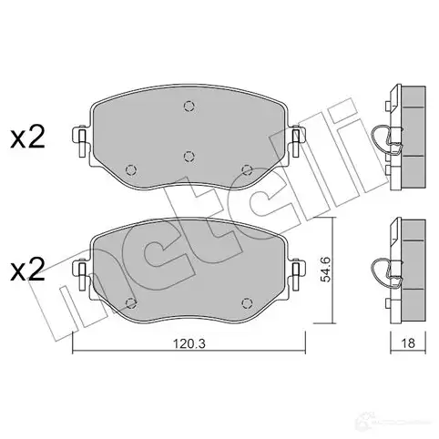 Тормозные колодки дисковые, комплект METELLI 5 AXSZ5 22-1225-0 1437951752