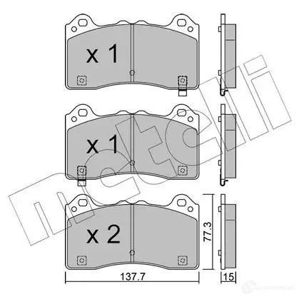Тормозные колодки дисковые, комплект METELLI JNITD G 1437947295 22-1220-0