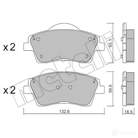 Тормозные колодки дисковые, комплект METELLI 1437952326 22-1249-0 3 UF15 изображение 0