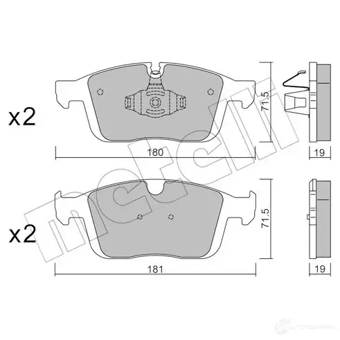 Тормозные колодки дисковые, комплект METELLI 1437952611 C75C MG 22-1188-0
