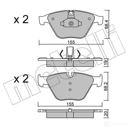 Тормозные колодки дисковые, комплект METELLI 1213004 2 4688 24689 22-0918-0 изображение 0